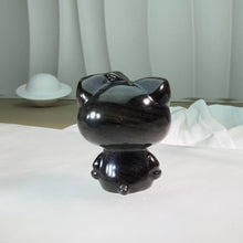 Load image into Gallery viewer, Silver Sheen Obsidian Hello Kitty Figurine 银眼黑曜石凯蒂猫摆件