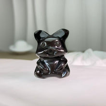 Load image into Gallery viewer, Silver Sheen Obsidian Pikachu Figurine 银眼黑曜石皮卡丘摆件