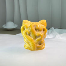 Load image into Gallery viewer, Yellow Jasper Nine-Tailed Fox Figurine 黄色彩玉九尾狐摆件