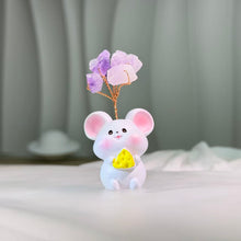 Load image into Gallery viewer, Amethyst Tree Mouse Figurine 紫水晶树小老鼠摆件
