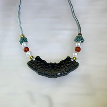 Load image into Gallery viewer, Green Nephrite Carnelian Woven Cord Necklace 和田玉青玉南红玛瑙编织绳项链