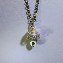 Load image into Gallery viewer, Blue Water Jadeite Bell Necklace 蓝水翡翠小铃铛项链