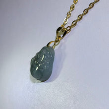Load image into Gallery viewer, Blue Jade Laughing Buddha Necklace 蓝水翡翠弥勒佛项链