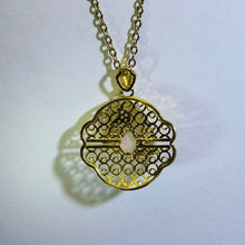 Load image into Gallery viewer, White Opal Filigree Pendant Necklace 白色欧泊花丝玲珑吊坠项链
