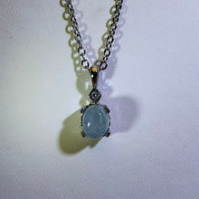 Load image into Gallery viewer, Aquamarine Solitaire Pendant Necklace 海蓝宝单钻吊坠项链