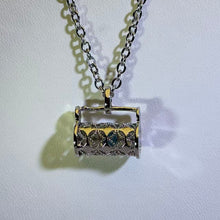 Load image into Gallery viewer, London Blue Topaz Filigree Treasure Bag Necklace 伦敦蓝托帕石花丝宝盒吊坠项链