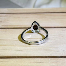 Load image into Gallery viewer, Smoky Quartz Pear-Shaped Halo Ring 茶晶水滴光环戒指