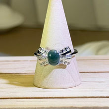 Load image into Gallery viewer, Blue Jade Bowknot Ribbon Ring 蓝水翡翠蝴蝶结丝带戒指