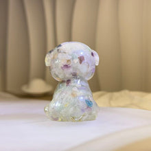 Load image into Gallery viewer, Fluorite Dog Resin Figurine 萤石滴胶小狗摆件