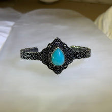 Load image into Gallery viewer, Amazonite Vintage Style Open Bangle 天河石复古活口手镯