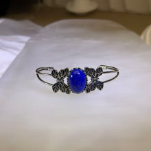 Load image into Gallery viewer, Lapis Lazuli Butterfly Vintage Style Open Bangle 青金石蝴蝶复古活口手镯