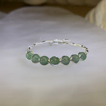 Load image into Gallery viewer, Green Strawberry Quartz Woven Bangle 绿色草莓晶编织绕线手镯