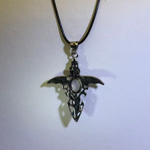 Load image into Gallery viewer, Blue Sheen Moonstone Dragon Sword Pendant Necklace 蓝光月光石龙剑吊坠项链