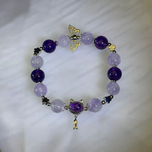 Load image into Gallery viewer, Amethyst Whimsical Cat Guardian Bracelet 紫水晶萌猫守护手串