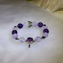 Load image into Gallery viewer, Amethyst Whimsical Cat Guardian Bracelet 紫水晶萌猫守护手串