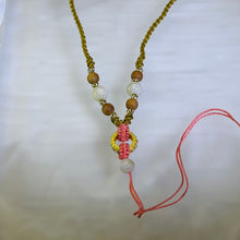 Load image into Gallery viewer, White Jadeite Thuja Wood Zen Necklace 白色翡翠崖柏木禅意编织项链
