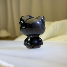 Load image into Gallery viewer, Silver Sheen Obsidian Hello Kitty Figurine 银眼黑曜石凯蒂猫治愈摆件