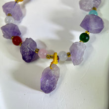 将图片加载到图库查看器，Amethyst Ore Stone Beads Bracelet 紫水晶原石手串
