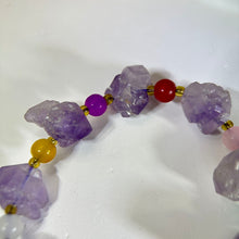 将图片加载到图库查看器，Amethyst Ore Stone Beads Bracelet 紫水晶原石手串
