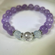 将图片加载到图库查看器，Amethyst Clear Quartz Beads Bracelet 紫水晶白水晶手串
