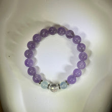 将图片加载到图库查看器，Amethyst Clear Quartz Beads Bracelet 紫水晶白水晶手串
