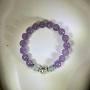 Amethyst Clear Quartz Beads Bracelet 紫水晶白水晶手串