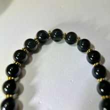 Load image into Gallery viewer, Black Jade Lucky Buckle Beads Bracelet 糯种墨翠翡翠平安扣手串
