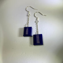 将图片加载到图库查看器，925 Silver Lapis Lazuli Earrings 青金石银耳钩
