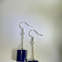 将图片加载到图库查看器，925 Silver Lapis Lazuli Earrings 青金石银耳钩
