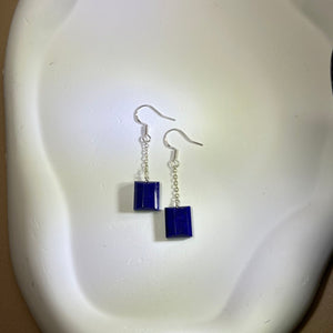 925 Silver Lapis Lazuli Earrings 青金石银耳钩