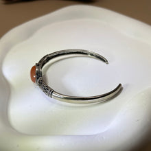 将图片加载到图库查看器，Carnelian Adjustable Bangle 红玛瑙镶嵌活口手镯
