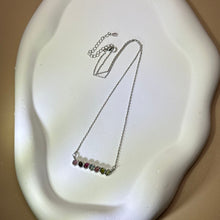 Load image into Gallery viewer, Rainbow Tourmaline Pendant Necklace 彩虹碧玺镶嵌吊坠项链
