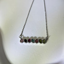 Load image into Gallery viewer, Rainbow Tourmaline Pendant Necklace 彩虹碧玺镶嵌吊坠项链
