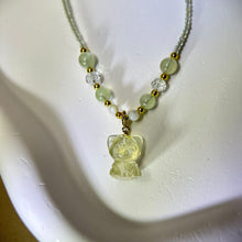 将图片加载到图库查看器，Citrine Linabell Pendant Green Prehnite Beads Necklace 黄水晶玲纳贝尔吊坠绿色葡萄石珠链项链
