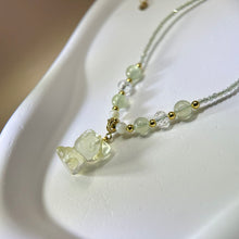 将图片加载到图库查看器，Citrine Linabell Pendant Green Prehnite Beads Necklace 黄水晶玲纳贝尔吊坠绿色葡萄石珠链项链
