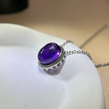 将图片加载到图库查看器，Amethyst Pendant 紫水晶镶嵌吊坠
