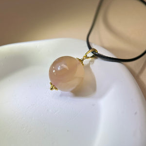 Cherry Blossom Agate Pendant Necklace 樱花玛瑙吊坠项链