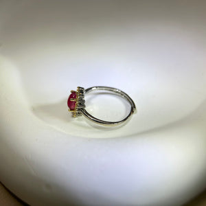 Pink Ruby Adjustable Ring 粉色红宝石镶嵌活口戒指