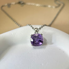 将图片加载到图库查看器，Amethyst Pendant 紫水晶镶嵌吊坠
