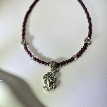 将图片加载到图库查看器，Purple Garnet Beads Anklet 紫牙乌珠链脚链
