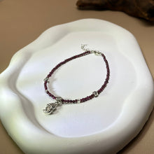 将图片加载到图库查看器，Purple Garnet Beads Anklet 紫牙乌珠链脚链
