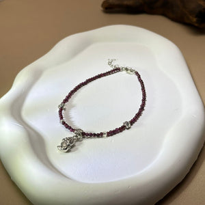 Purple Garnet Beads Anklet 紫牙乌珠链脚链