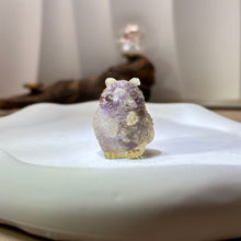 Load image into Gallery viewer, Amethyst Resin Night Owl 紫水晶滴胶猫头鹰
