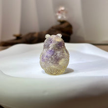 将图片加载到图库查看器，Amethyst Resin Night Owl 紫水晶滴胶猫头鹰
