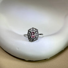 将图片加载到图库查看器，Pink Tourmaline Adjustable Ring 粉色碧玺镶嵌活口戒指
