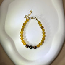 将图片加载到图库查看器，Amber Sandalwood Beads Bracelet 蜜蜡紫檀木珠链手链
