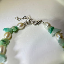 将图片加载到图库查看器，White Freshwater Pearl Amazonite Beads Bracelet 白色淡水珍珠天河石珠链手链
