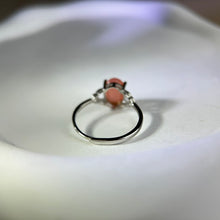 将图片加载到图库查看器，925 Silver Rhodochrosite Adjustable Ring 红纹石银镶嵌活口戒指
