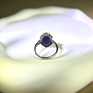 Phosphosiderite Adjustable Ring 紫云母镶嵌活口戒指