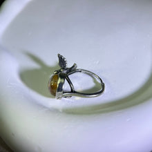 将图片加载到图库查看器，Citrine Bird Adjustable Ring 黄水晶镶嵌飞鸟活口戒指
